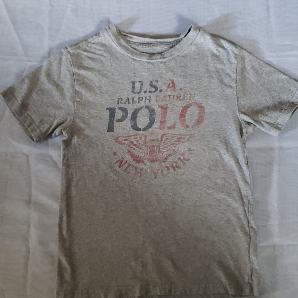 Grey Boys Polo by Ralph  Lauren T shirt. Small